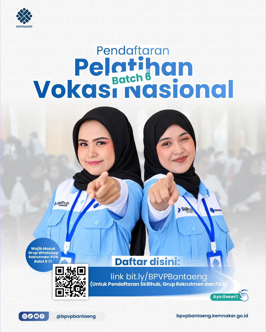 Pendaftaran Pelatihan Vokasi Nasional (PVN) Batch 6 BPVP Bantaeng Resmi Dibuka!