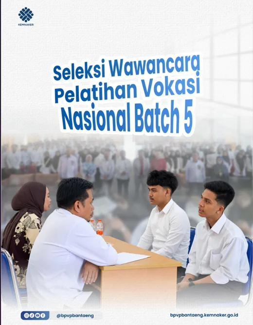 Antusiasme Tinggi Warnai Seleksi Wawancara Pelatihan Vokasi Nasional Batch V di BPVP Bantaeng