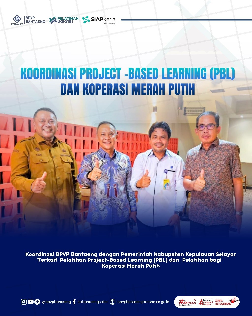 BPVP Bantaeng dan Pemkab Selayar Bangun Koordinasi Terkait PBL dan Koperasi Merah Putih