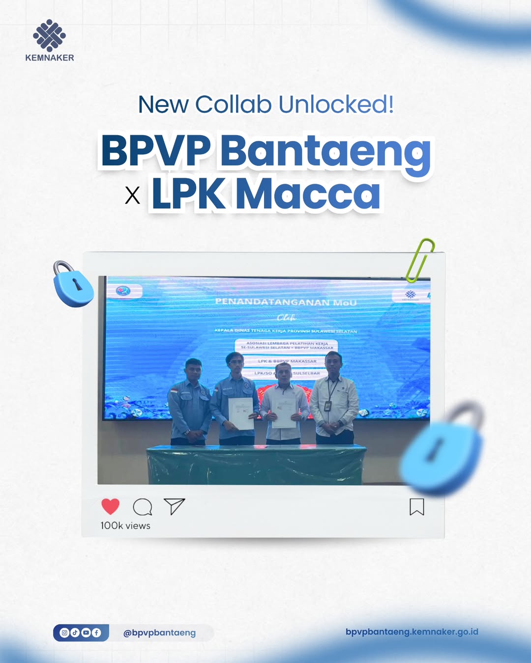 Tingkatkan Kualitas SDM Melalui Kolaborasi, BPVP Bantaeng Teken PKS dengan LPK Macca Inspirasi Nusantara