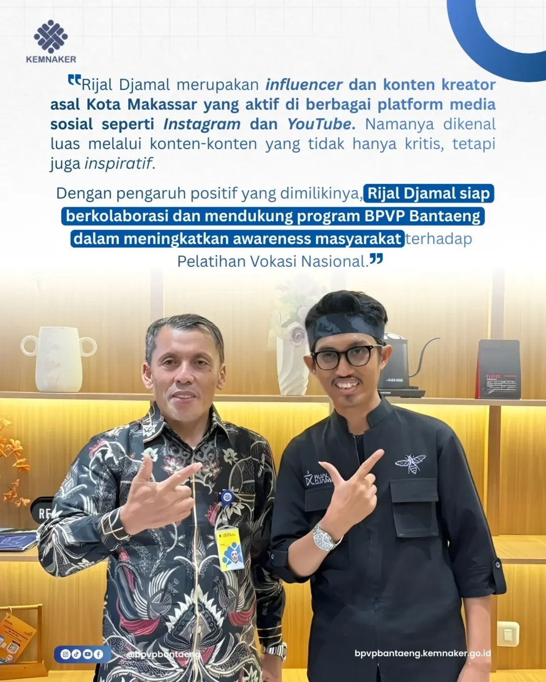 Sinergi Digital BPVP Bantaeng dan Rijal Djamal: Wujudkan Generasi Kompeten Melalui Pelatihan Vokasi